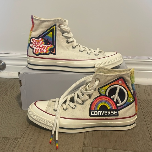 size 8 converse chuck taylor all star, 1st pride parade sneakers - Picture 1 of 10